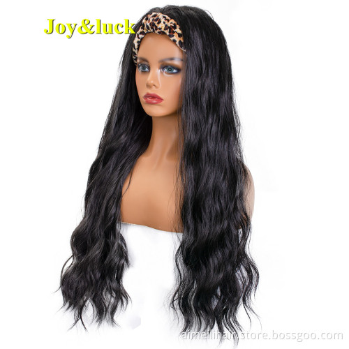 Head Band Wholesale Scarf Wig Wavy Ladies Hair Long Natural Body Waves Headband Wigs for Black Women Synthetic Hair Wigs
